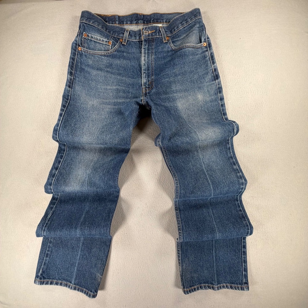 Vintage Levis 517 Bootcut Jeans Mens 34x32 Blue Medium Wash Denim Western Y2K